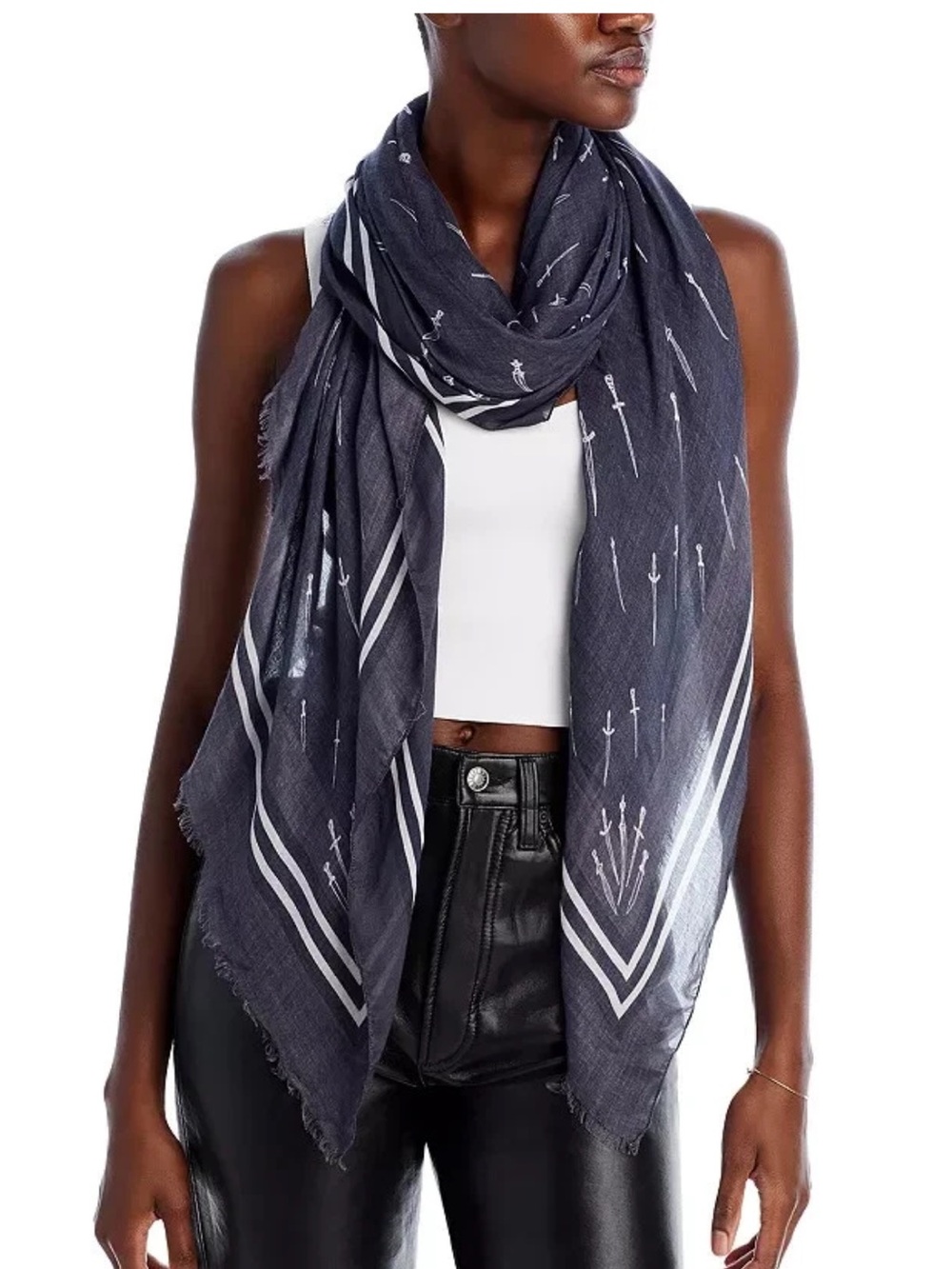 Rag & Bone Dagger Scarf Blue BNWT